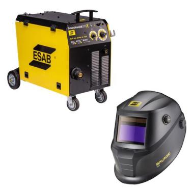 Imagem de Kit Máquina de Solda Smashweld 277X + Máscara preta Savage A40 - Esab