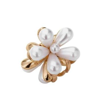 Imagem de Presilha De Cabelo Flor Piranha Pérolas - Elegância E Charme Avulsa Do