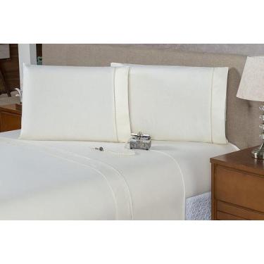 Imagem de 1 Fronha com Ponto Palito 90cmx50cm Percal Flex 400 Fios Toque Acetina