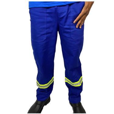 Imagem de Calça REFORÇADA de Brim Pesado com Faixa Refletivo Uniforme Profission