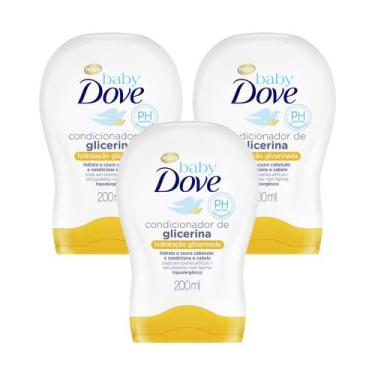 Imagem de Kit 3 Condicionadores Dove Baby Hidratação Glicerinada 200ml Cada