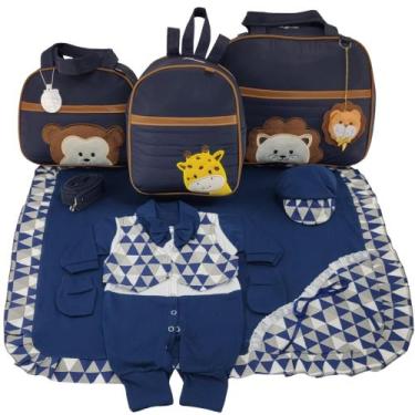 Imagem de Kit bolsa maternidade 3 peças safari menino + saida maternidade - LET 