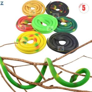 Imagem de 5 Cobra De Borracha Serpente Macia Pegadinha  68 Cm - Str Store