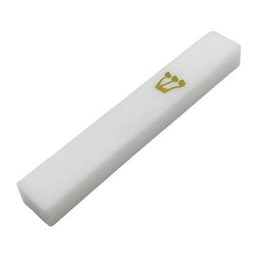 Imagem de UxicRuya Capa Mezuzá Capa Mezuzá Fácil de Usar Acrílico Presente de Inauguração Decoração Judaica para Sala de Estar Sala de Jantar, Branco