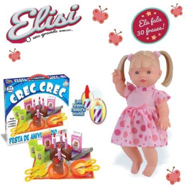 Imagem de Boneca Elisi Loira Fala 30 Frases + Kit Festa Aniversário - Adijomar