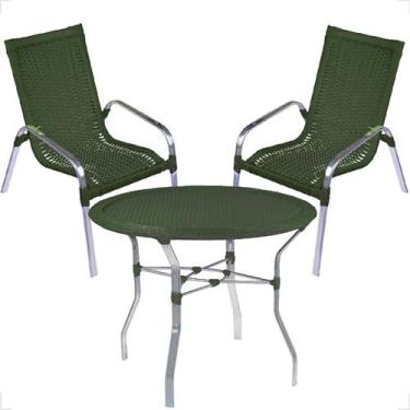 Imagem de Conjunto 2 Cadeiras e Mesa Alta Alumínio Para Área Externa Fortaleza F