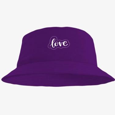 Imagem de Boné Chapéu Bucket Hat Estampado Love - MP Moda Masculina, Único, Roxo