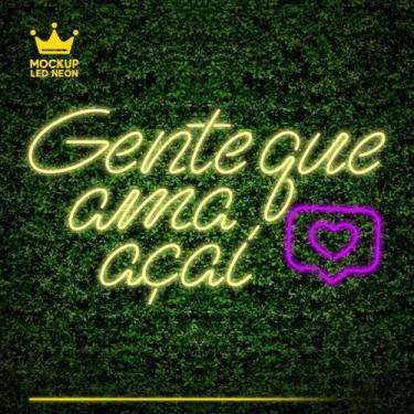 Imagem de Painel Neon Led em Acrílico Personalizado - Gente que ama açaí 0,60 x 