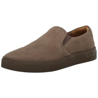 Imagem de BOSS Tênis masculino Rhys Suede Slip On, castanho, 45, Castanho, 13