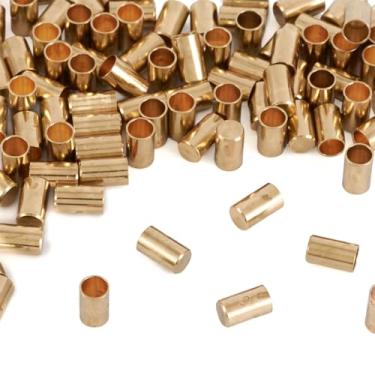 Imagem de Craftdady 100 peças de extremidades de cabo de latão 2 mm de coluna dourada clara com borla, fivela de elos para fabricação de joias Kumihimo