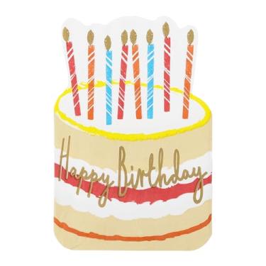 Imagem de Talking Tables 20 guardanapos de papel de festa de aniversário em forma de bolo para decoupage, suprimentos de festa, decorações de mesa descartáveis, produto e embalagem recicláveis de escolha