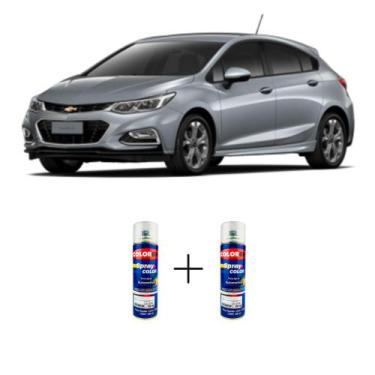 Imagem de Spray automotivo cinza satin steel gm + verniz spray 300ml - Sherwin W