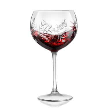 Imagem de Joeyan Taças de vinho tinto e branco gravadas, taça de vinho grande soprada à mão com padrão floral, taças de vinho de haste longa transparente, copos de coquetel, presentes para festa de aniversário