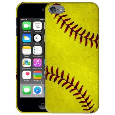 Imagem de Generic Capas SM Capa para iPod Touch 7, iPod Touch 6, Capa para iPod Touch 5 - Capa de plástico rígido com design de softball, impressa em 3D, para iPod Touch 7/6/5.