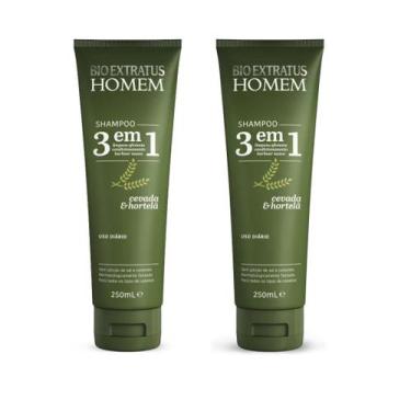 Imagem de Kit 2 Shampoo 3 em 1 Homem 250ml Bio Extratus - BIOEXTRATUS