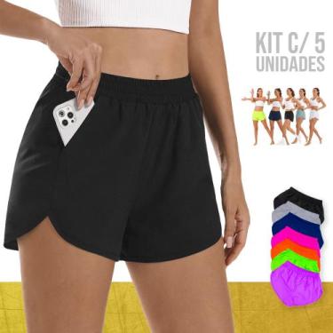 Imagem de KIT 5 Shorts TACTEL FEMININO Academia Corrida Praia Yoga Bermuda 663 -