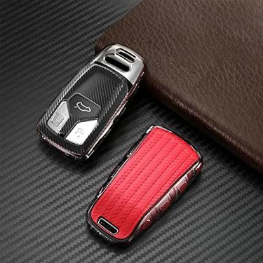 Imagem de WSWJDW TPU Car Key Case Cover Chaveiro Ring Key Bag, apto para Audi A4 B9 A5 A6L S4 S5 S7 8W Q7 4M Q5 TT TTS RS Coupe, vermelho