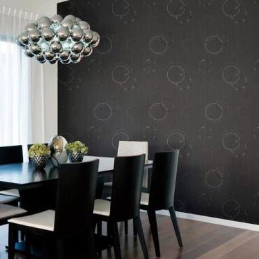 Imagem de Papel de Parede Fusion Círculo Grafite - Rolo: 10m x 0,53m - GRANDECO
