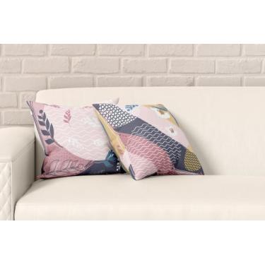 Imagem de Kit 2 Almofadas Com Enchimento Abstrato Ramos Flores - Core Decore