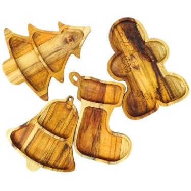 Imagem de Petisqueira Natal Árvore Sino em Madeira kit com 4 - Carmisini