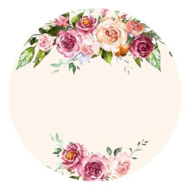Imagem de Painel Festa Redondo Veste Fácil 1,50m Flores - Fadrix