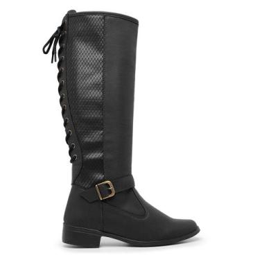 Imagem de Bota Montaria Feminina Cano Longo de Amarrar - Schiareli, Preto, 38