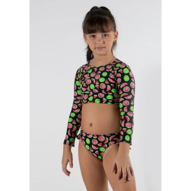 Imagem de Kit 5 Biquínis Cropped Vekyo Manga Longa Infantil Ana, Sortido, G, Fem