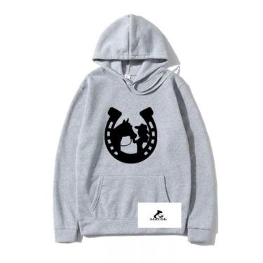 Imagem de Moleto Canguru Menina Cavalo Boiadeira Roça Blusa Unissex - Macoli Out
