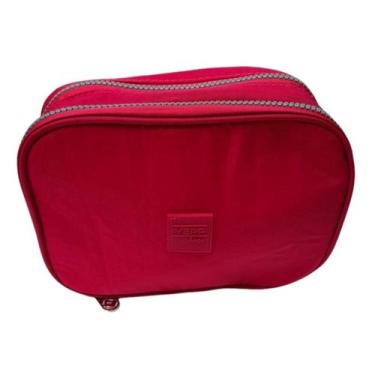 Imagem de Estojo nylon retangular 2 zippers - YEPP, Rosa