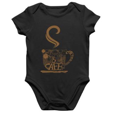 Imagem de Body Bebê Algodão Café Coffee - Foca na Moda, Preto, G