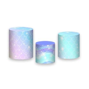 Imagem de Trio De Capa Cilindro - Sereia Escama Candy Menina 002 - Via Cores