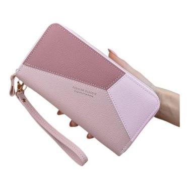 Imagem de Carteira Feminina Porta Cartão Grande Zíper Duplo Fashion - AlwyStore,