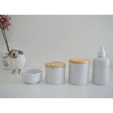 Imagem de Kit Higiene Bebe Porcelana Cotonete Algodão Gel Tampa Pinus - Ciranda 