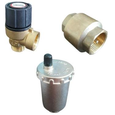 Imagem de Kit Válvulas De Segurança Metal Para Respiro Boiler Solar Aquecedor - 