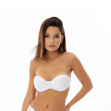 Imagem de Sutiã sem alça Silicone Nas Costas 2 Alças Removíveis - Daguth, Branco