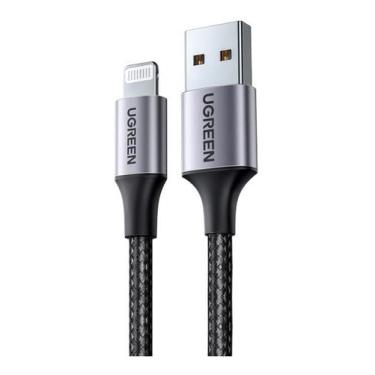 Imagem de Cabo Usb A/Lightning Transferência 480Mbs Cert. MFi Plug and Play 1.5 Metro Preto