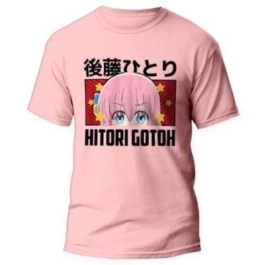 Imagem de Camiseta Bocchi the Rock Band Anime 3 Unissex Rosa - Kamisetas Otaku, 