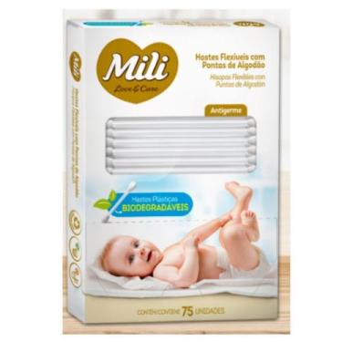 Imagem de Cotonete Hastes Flexiveis 1 caixa c/ 75 unidades Biodegradável - MILI