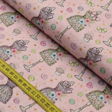 Imagem de Tecido Estampado para Patchwork - Atelier : Manequins (0,50x1,40) - Fa