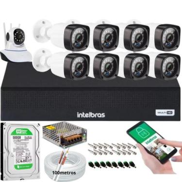 Imagem de Kit Dvr Intelbras 8 Canais H.265 500GB 8 Câmeras Full Hd 20 Metros+1 C