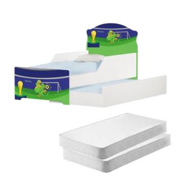 Imagem de Mini Cama Infantil com Auxiliar Pop Papagaio Futebol com Colchão - Cam