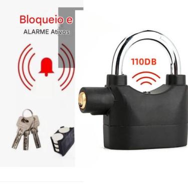 Imagem de Cadeado Tranca Alarme Bloqueio Universal Anti-roubo Bicicleta Moto Por