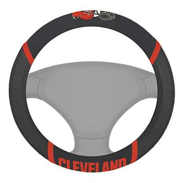 Imagem de NFL Cleveland Browns Capa para volante bordada, preta, diâmetro universal de 38 cm