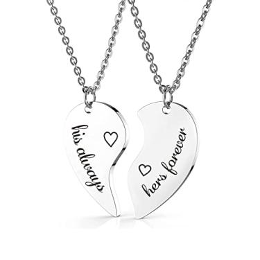 Imagem de RAMESONL Colar para casais melhores amigos para 2, colares com pingente BFF combinando relacionamento aniversário promessa presentes de aniversário para casais meninas lésbicas mulheres homens, Aço