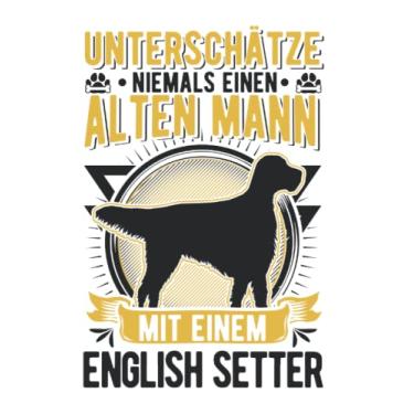 Imagem de English Setter Notizbuch: English Setter Alter Mann Englischer Setter / 6x9 Zoll / 120 karierte Seiten Seiten