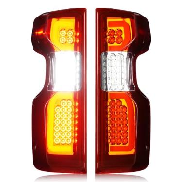 Imagem de Par de luzes traseiras de LED compatível com Chevy Silverado 1500 2019-2023, 2500HD 3500HD 2020-2023, luzes traseiras de freio (serve apenas no modelo de luz traseira incandescente de fábrica), lente
