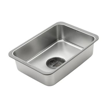 Imagem de YIJU Pia de acampamento de aço inoxidável, pia de lavagem ao ar livre, pequena pia de cozinha, pia de mesa de acampamento para exterior, RV, churrasco,