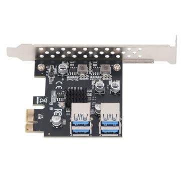Imagem de GPU Conversor PCI E 1x para 4 USB 3.0, Equipado Com Poderoso Chip de Controle Principal, Velocidade Estável de 5 Gbps, Saída de Energia USB 5V 2A 7 Capacitores de Estado Sólido,
