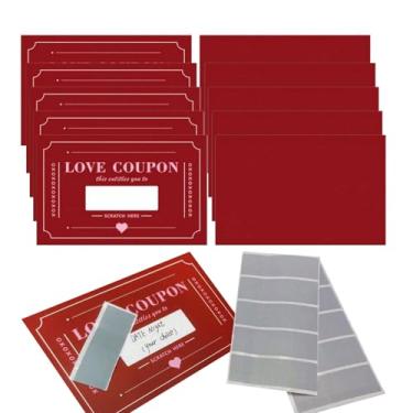 Imagem de BIIVSOV 20 peças de cartão de dia dos namorados, cupons de amor, cartões de raspar de notas de amor, cartão de felicitações de aniversário, presentes românticos DIY para marido, esposa, amantes,