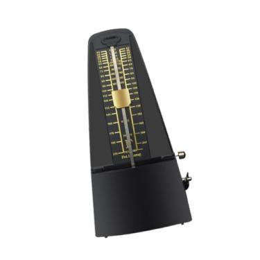 Imagem de Colaxi Metrônomo mecânico pista tempo e batida prática velocidade ajustável fácil som alto profissional para violino ukulele, Preto